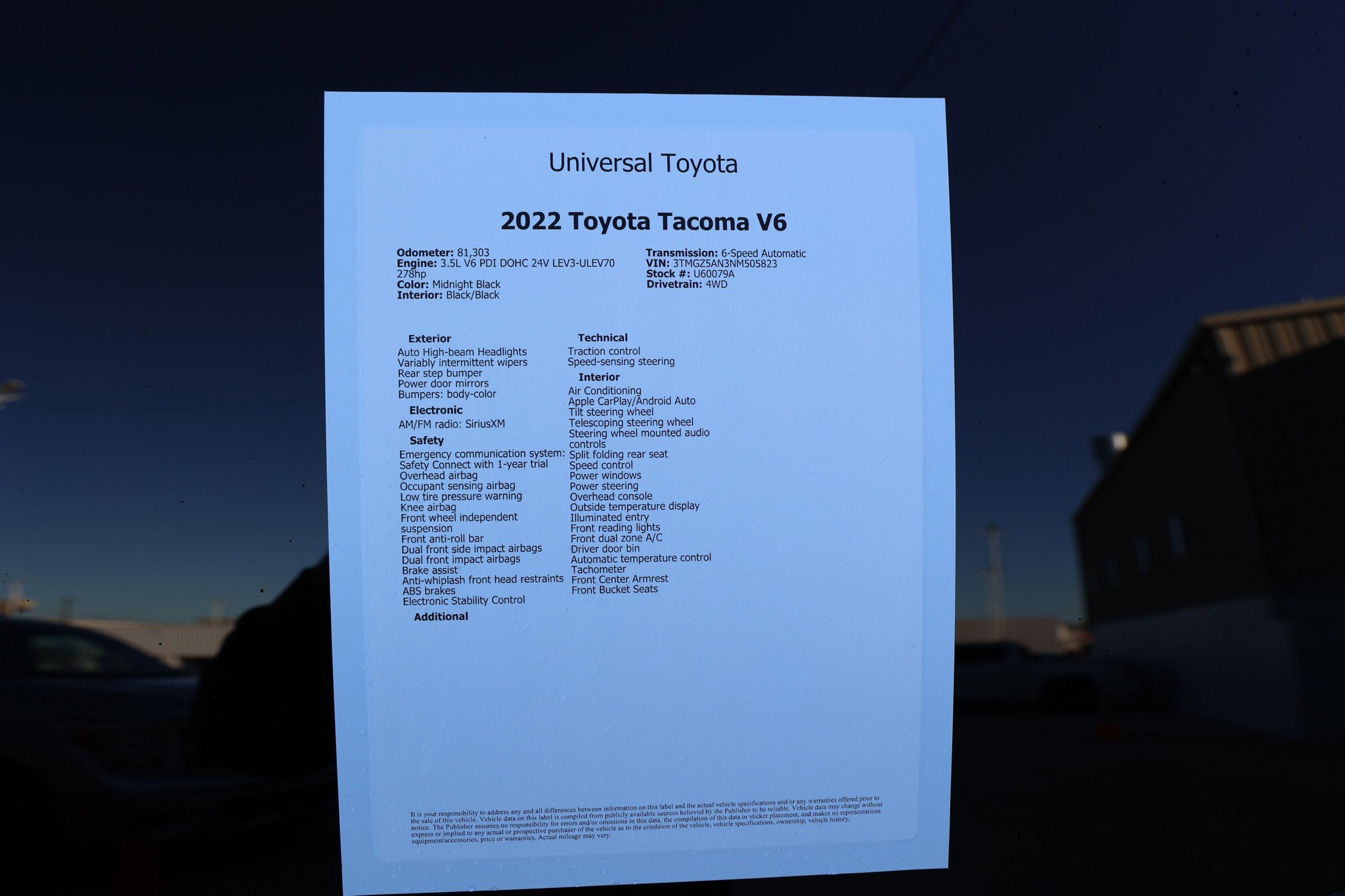 2022 Toyota TACOMA LIMITED Limited