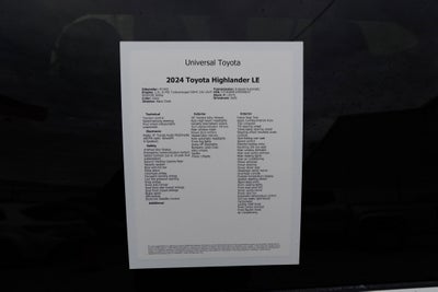 2024 Toyota HIGHLANDER LE