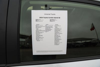 2026 Toyota Corolla Hybrid SE