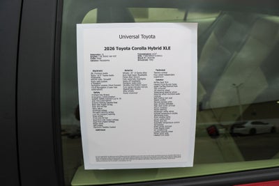 2026 Toyota Corolla Hybrid XLE