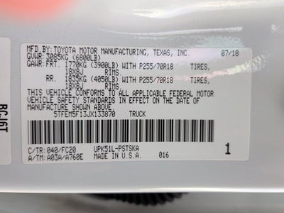 2018 Toyota Tundra 2WD SR5