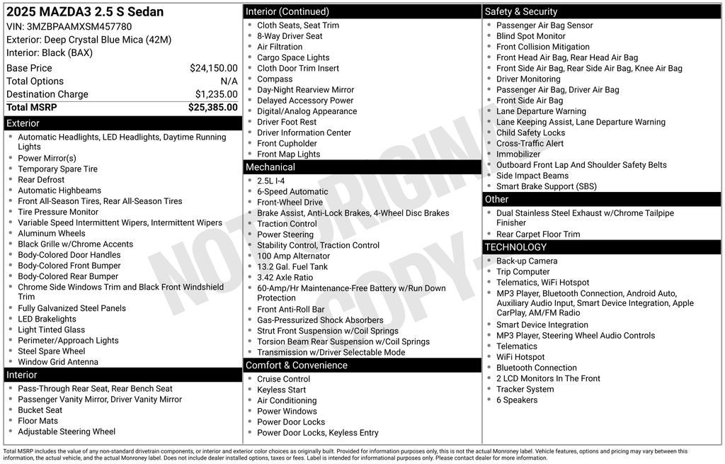 2025 Mazda Mazda3 2.5 S Base